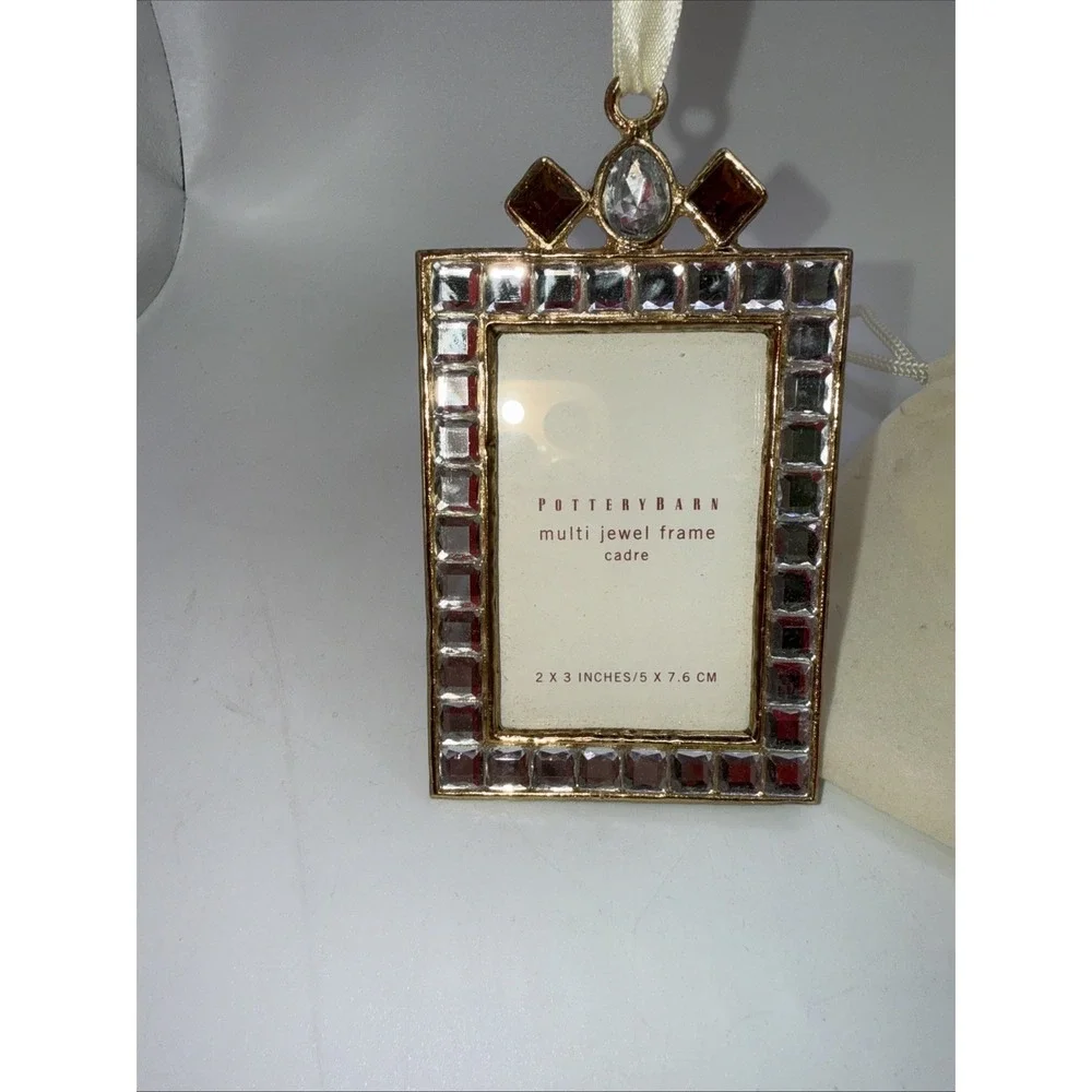 Pottery Barn Multi Jewel Hanging Frame~ornament~2x3 in~Christmas~In Dust BAG~NEW